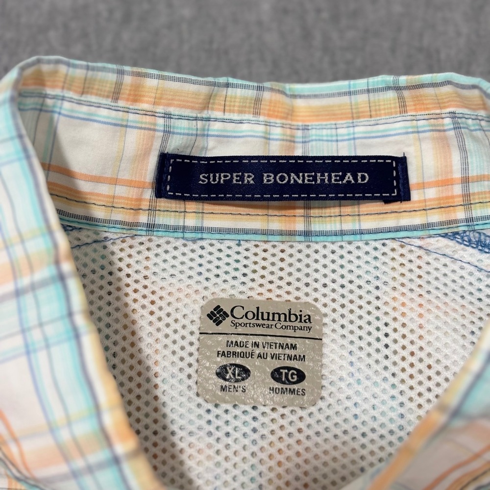 Columbia PFG Super Bonehead Mens XL Plaid Short Sleeve Fishing Shirt FM7272 - Picture 4 of 10